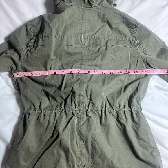 ✨Ambiance Women’s Utility Jacket Size M Army Green Hooded Anorak Drawstring Coat - Picture 6 of 8
